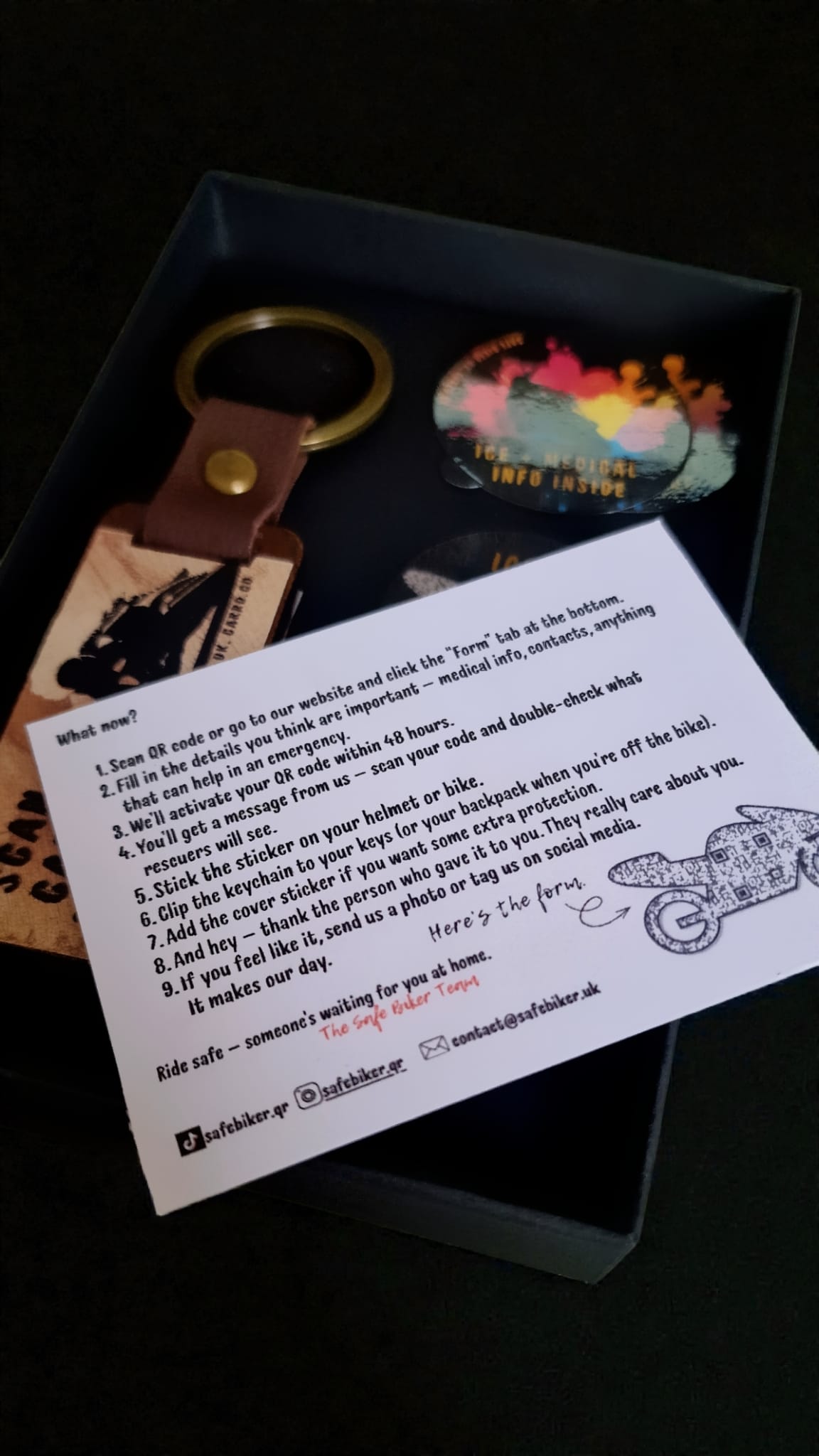 Instructions on how it works for the person who received the gift.